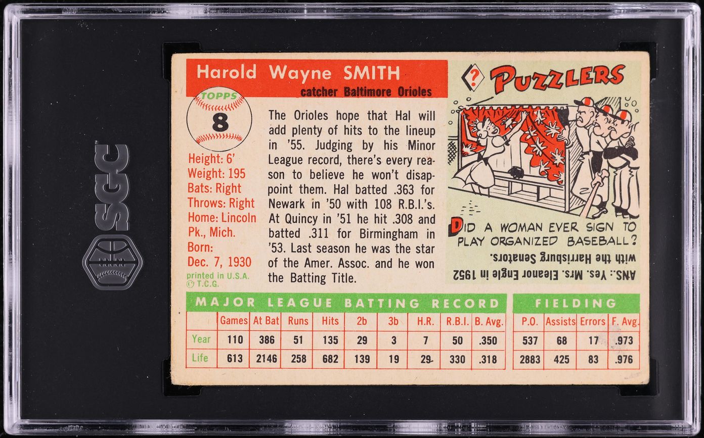 1955 Topps Hal Smith #8 SGC 4 VGEX