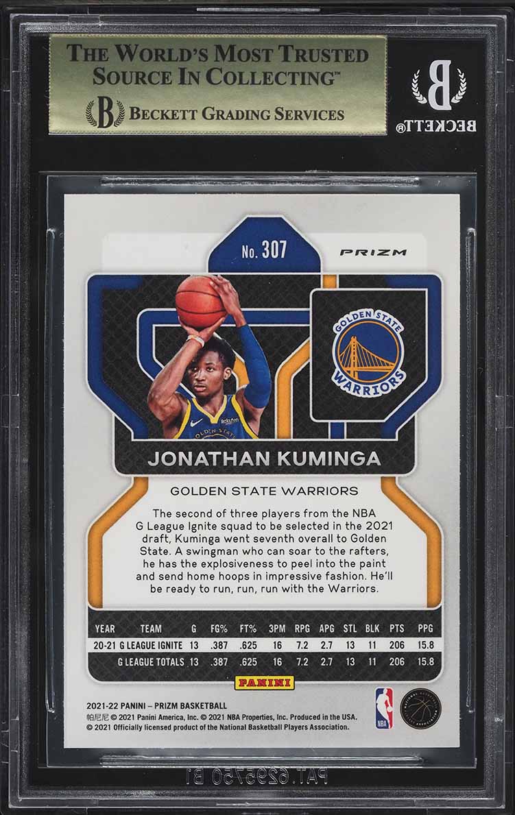 2021 Panini Prizm Hyper Prizms Jonathan Kuminga ROOKIE #307 BGS
