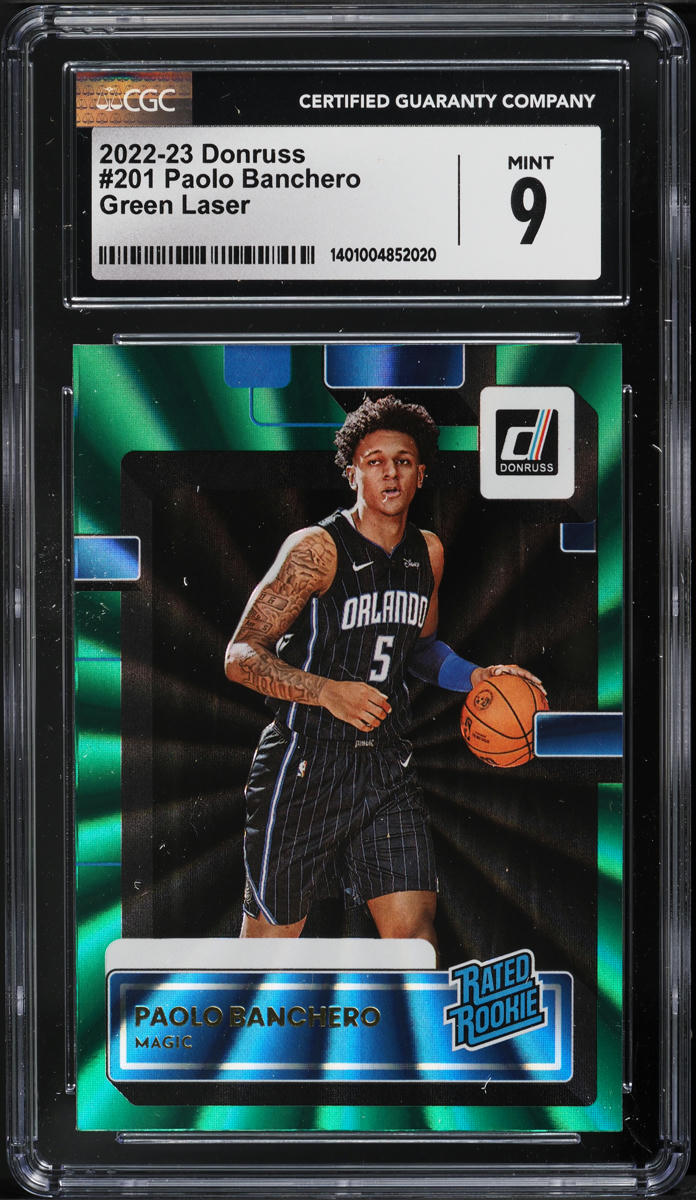 2022 Donruss Green Laser Paolo Banchero ROOKIE #201 CGC 9 MINT