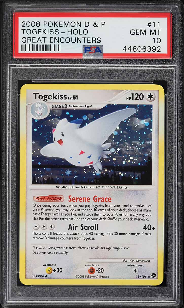 2008 Pokemon Diamond & Pearl Great Encounters Holo Togekiss #11 PSA 10 GEM MINT
