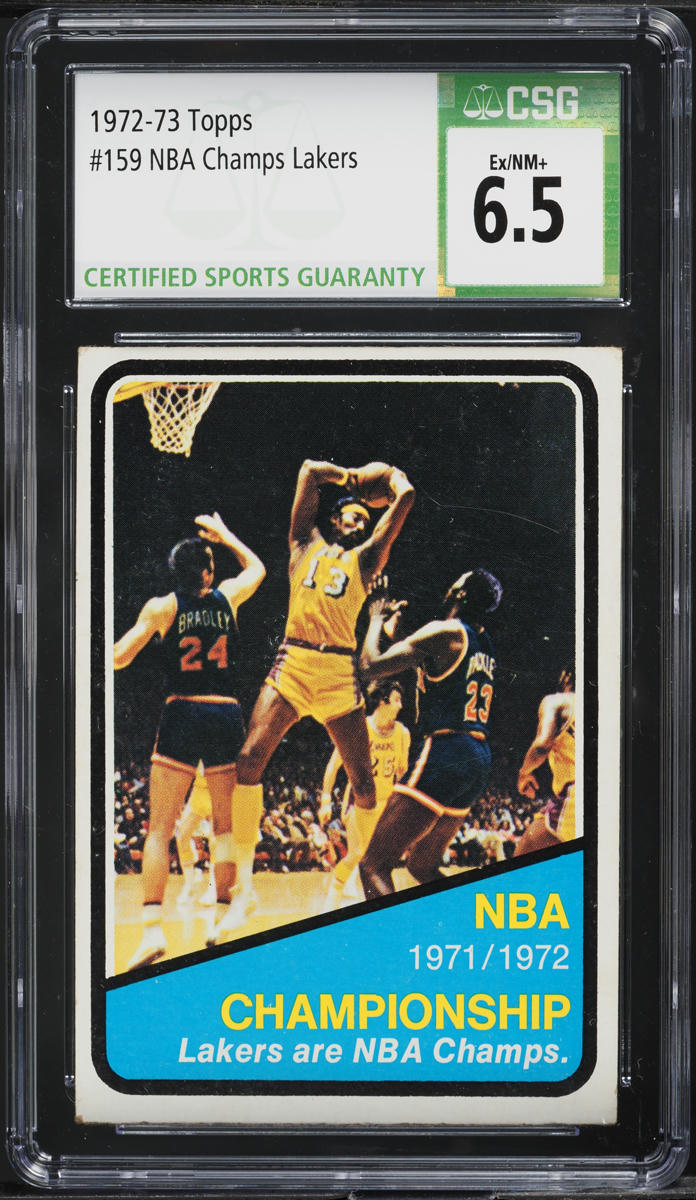 1972 Topps Basketball NBA Champs Lakers #159 CSG 6.5 EXMT+