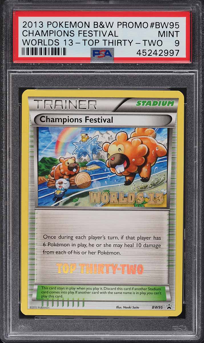 2013 Pokemon BW Promo World Championships Top 32 Champions Festival #BW95 PSA 9