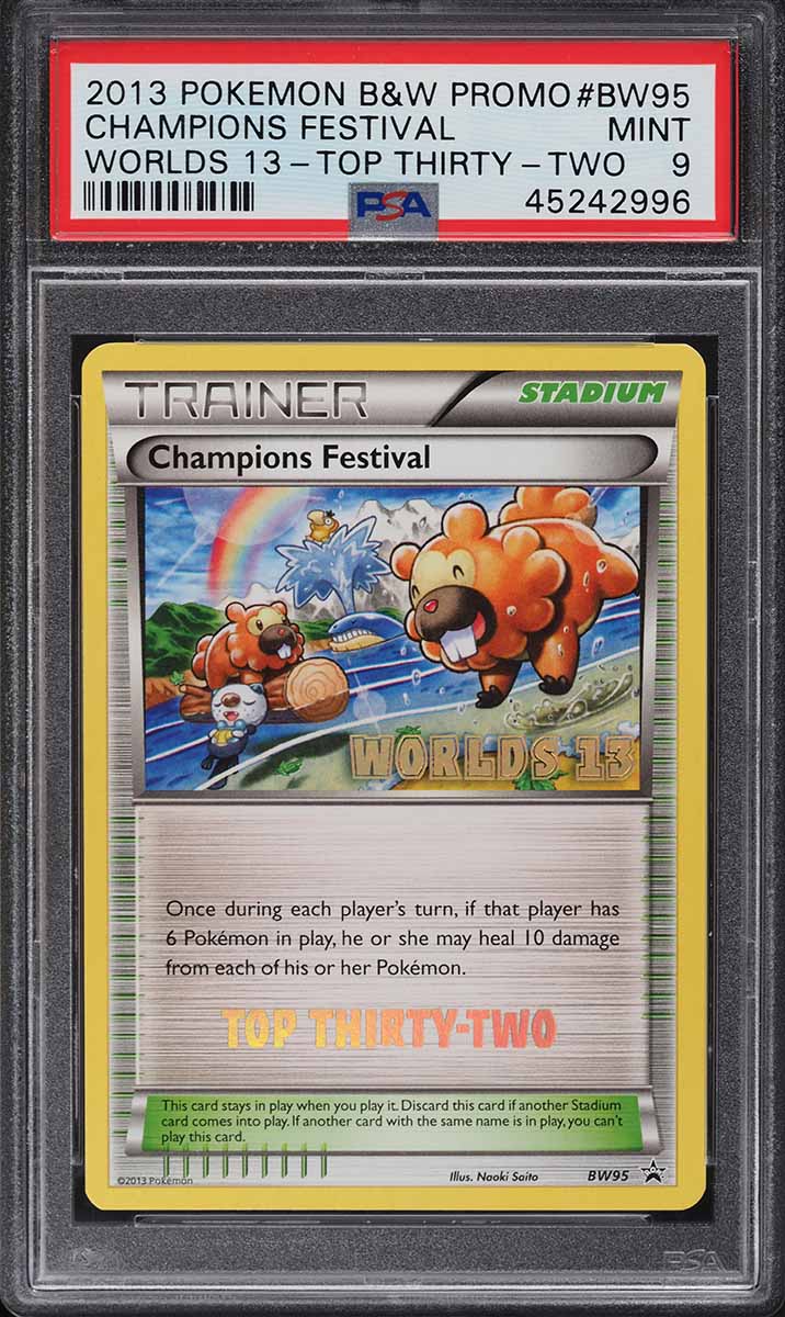 2013 Pokemon BW Promo Worlds 13 Top Thirty-Two Champions Festival #95 PSA 9 MINT
