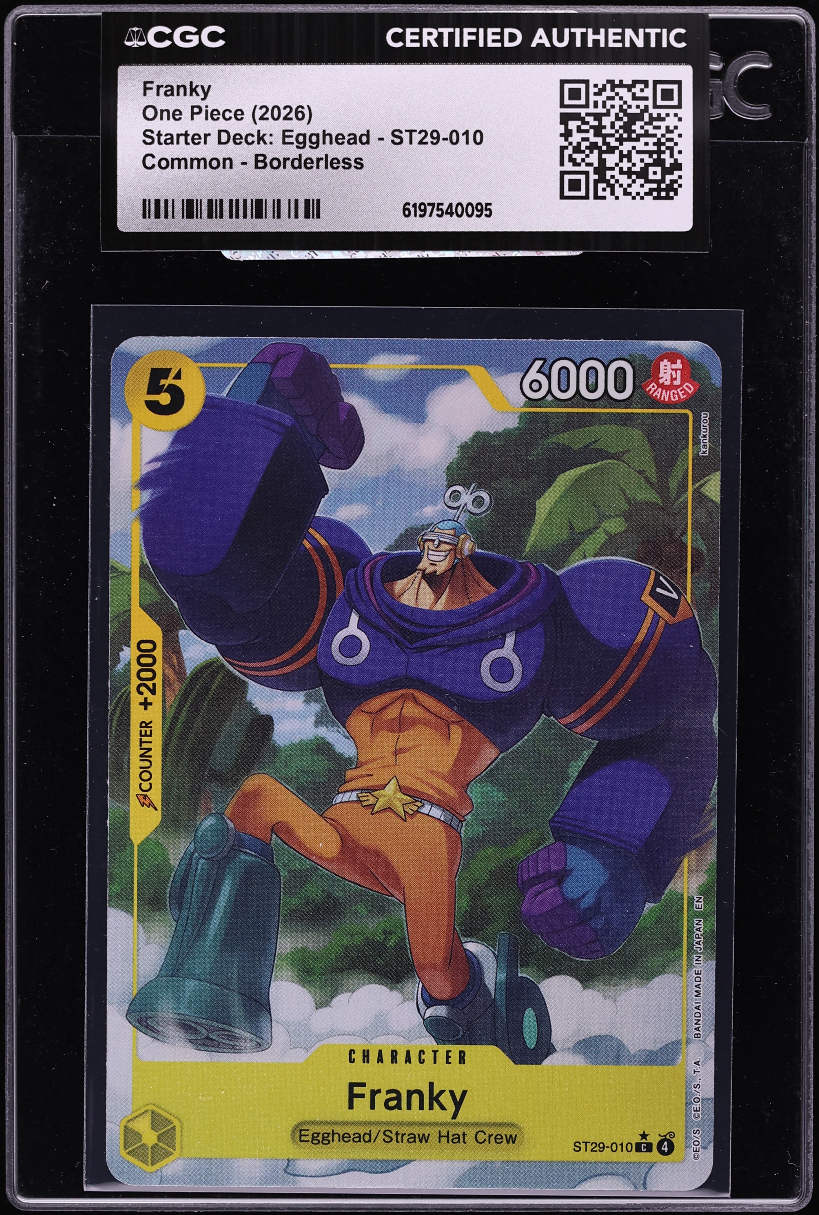 2026 One Piece Starter Deck Egghead Borderless Franky #ST29-010 CGC AUTH