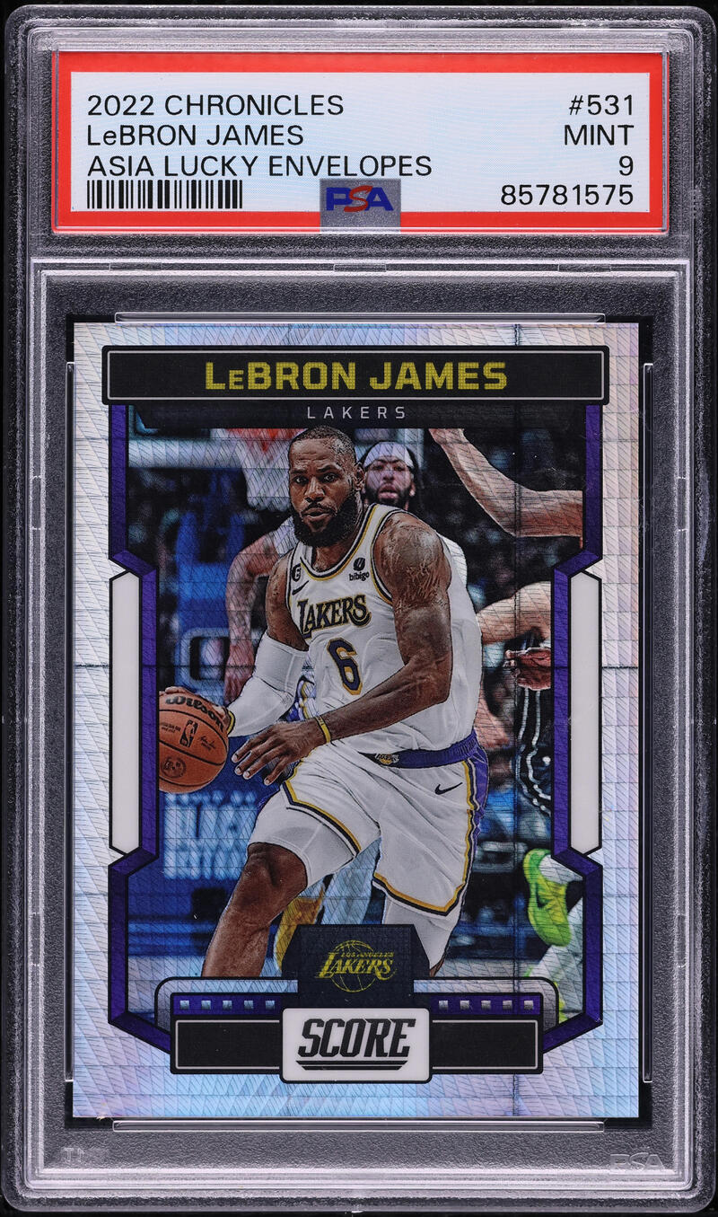 2022 Panini Chronicles Asia Lucky Envelopes LeBron James /8 #531 PSA 9 MINT - Main Image
