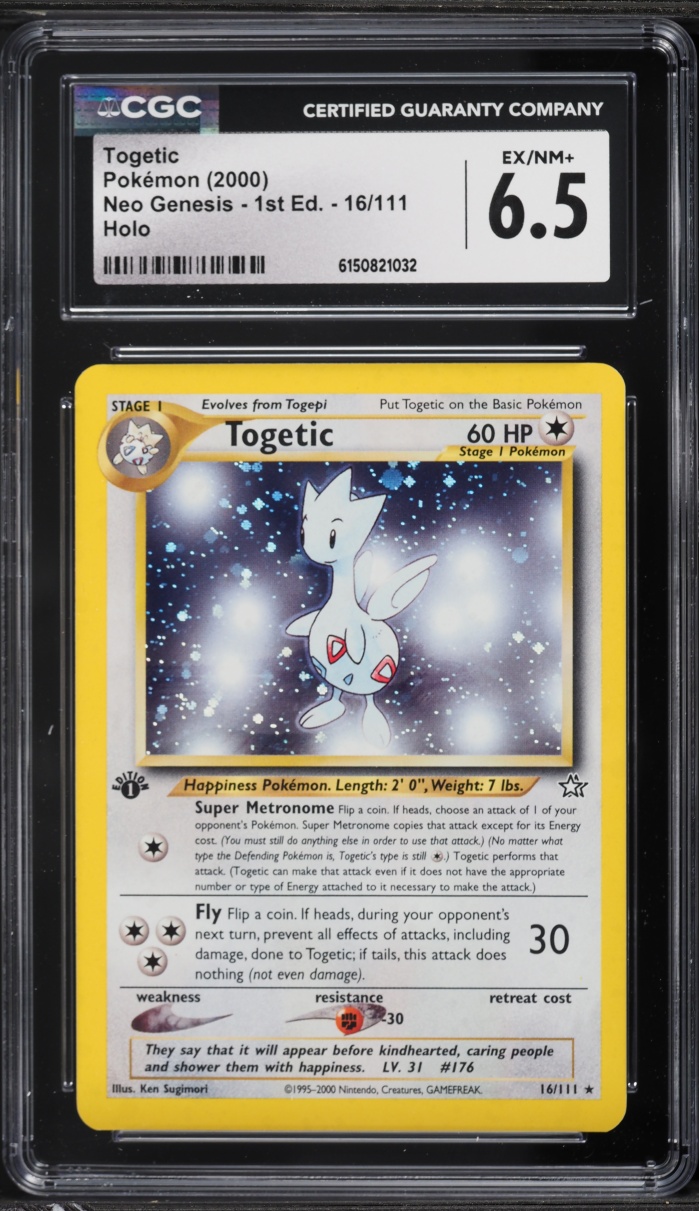 2000 Pokemon Neo Genesis 1st Edition Holo Togetic #16 CGC 6.5 EXMT+