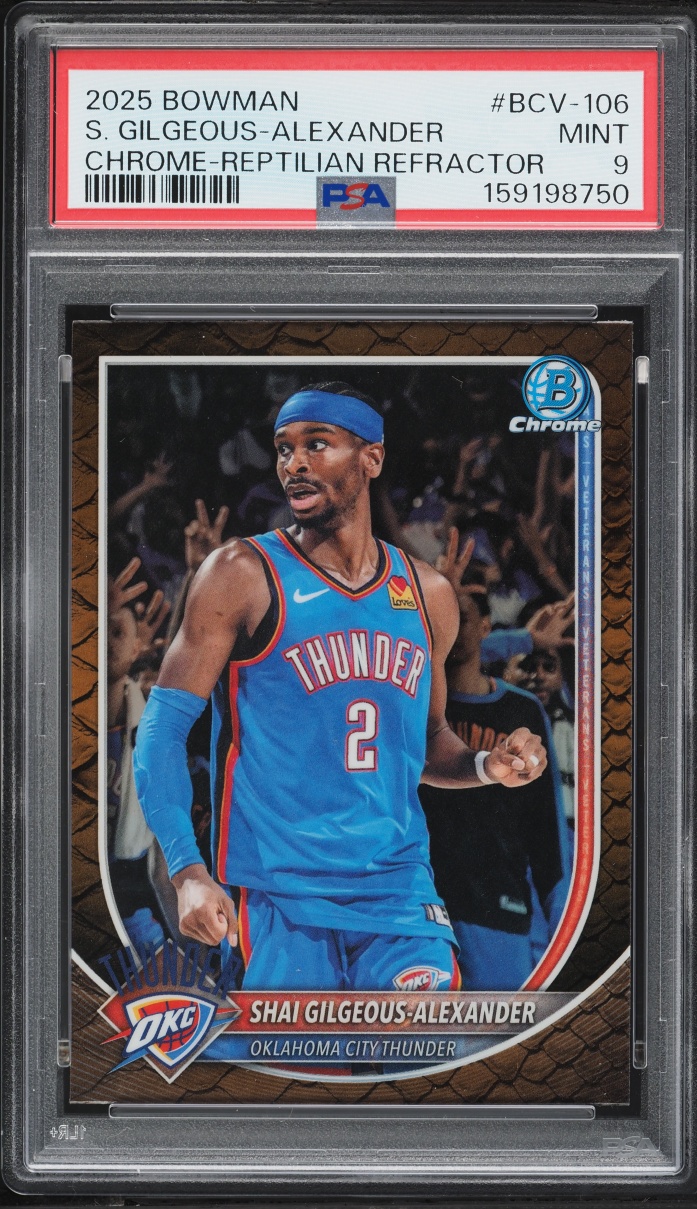 2025 Bowman Chrome Reptilian Refractor Shai Gilgeous-Alexander #BCV-106 PSA 9 MINT