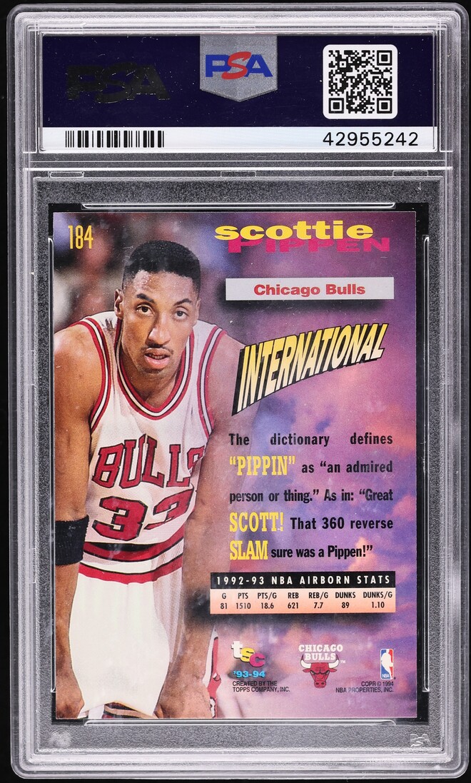 1993 Stadium Club 1st Day Issue Scottie Pippen #184 PSA 10 GEM MINT