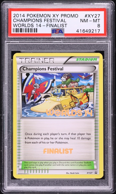 2014 Pokemon XY Black Star Promo Worlds Finalist Champions Festival PSA 8 NM-MT