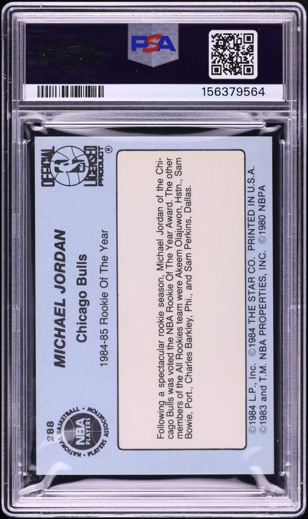 1984 Star Basketball Michael Jordan ROOKIE #288 PSA 5 EX