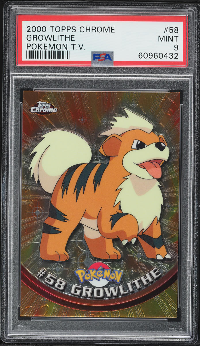 2000 Topps Chrome Pokemon Series 1 Growlithe #58 PSA 9 MINT