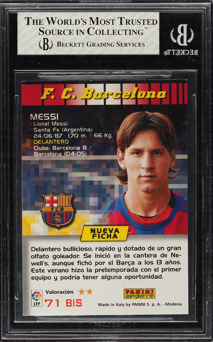 2004 Panini Sports Mega Cracks La Liga Lionel Messi ROOKIE #71 BGS 7.5 NRMT+