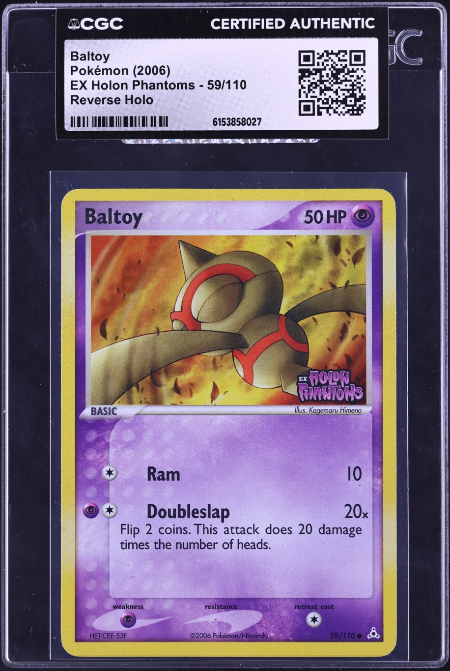 2006 Pokemon EX Holon Phantoms Reverse Holo Baltoy #59 CGC AUTH