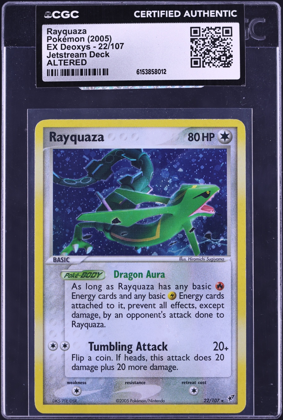 2005 Pokemon EX Deoxys Jetstream Deck Holo Rayquaza #22 CGC ALTERED AUTH