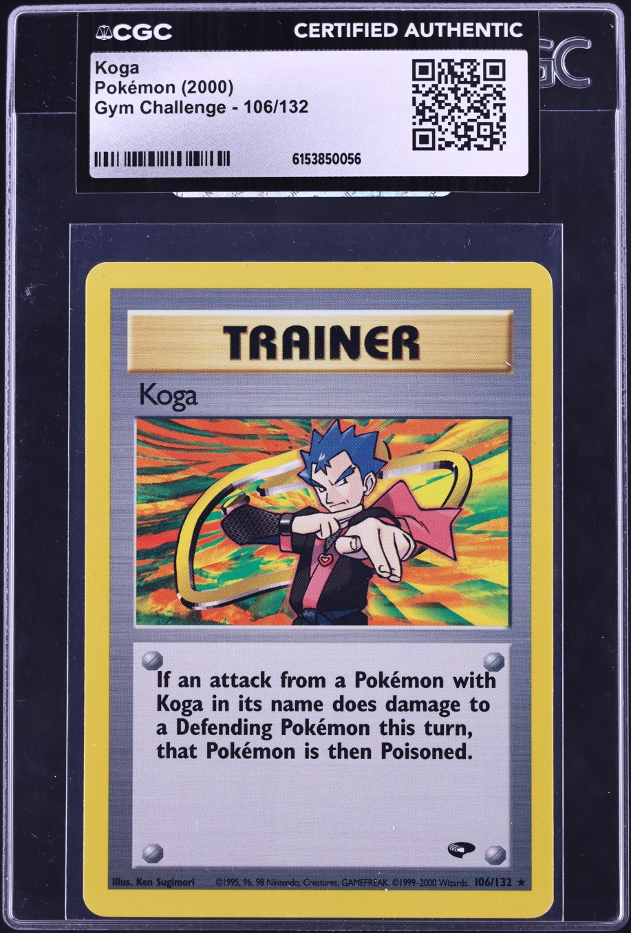2000 Pokemon Gym Challenge Koga #106 CGC AUTH