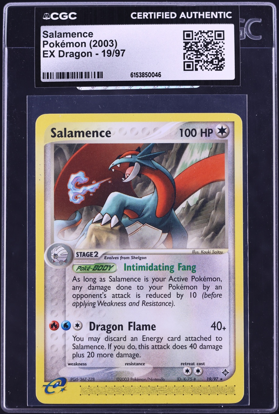 2003 Pokemon EX Dragon Salamence #19 CGC AUTH
