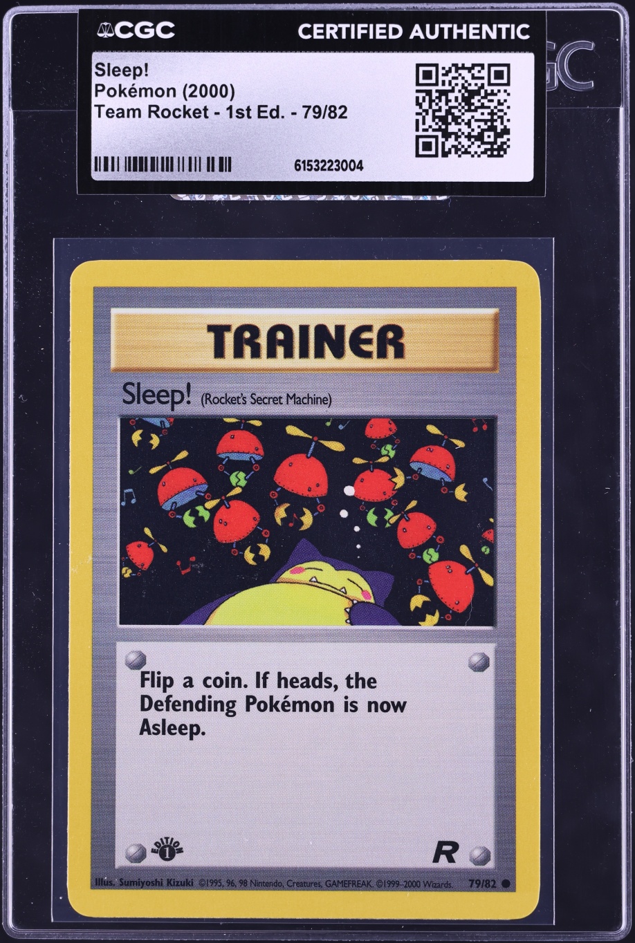 2000 Pokemon Team Rocket 1st Edition Sleep! #79 CGC AUTH