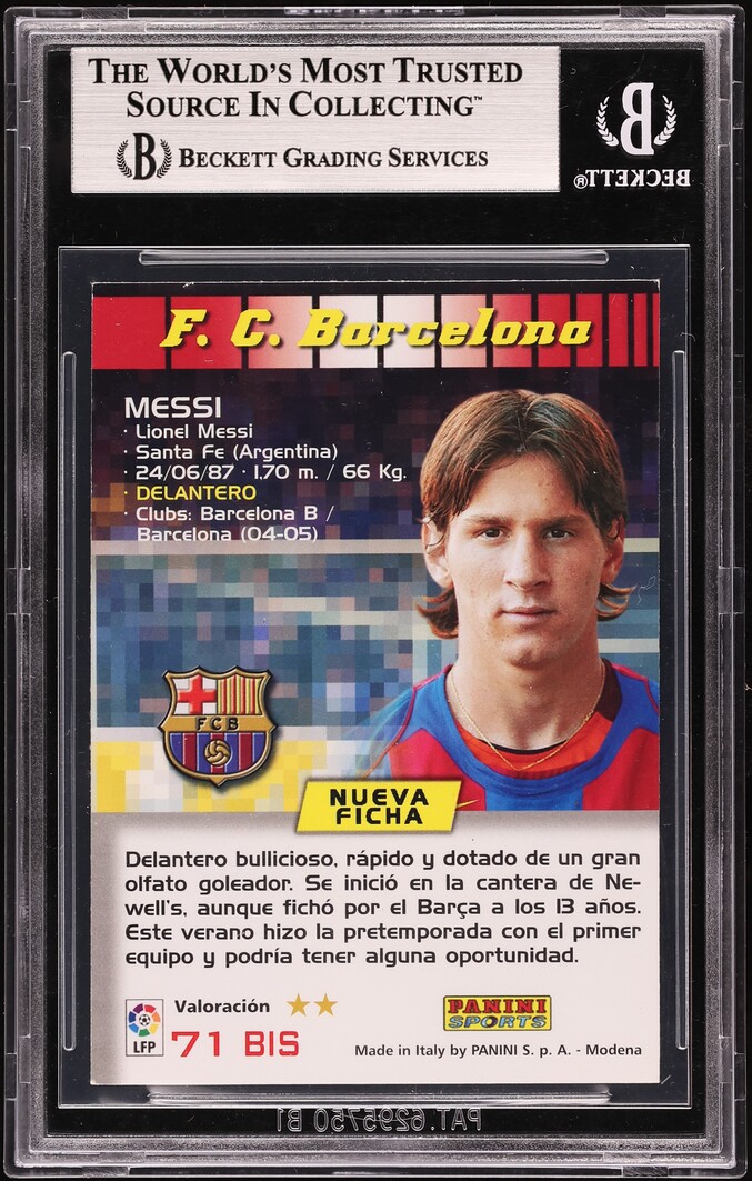 2004 Panini Sports Mega Cracks LaLiga Lionel Messi ROOKIE #71BIS BGS 6.5 EXMT+