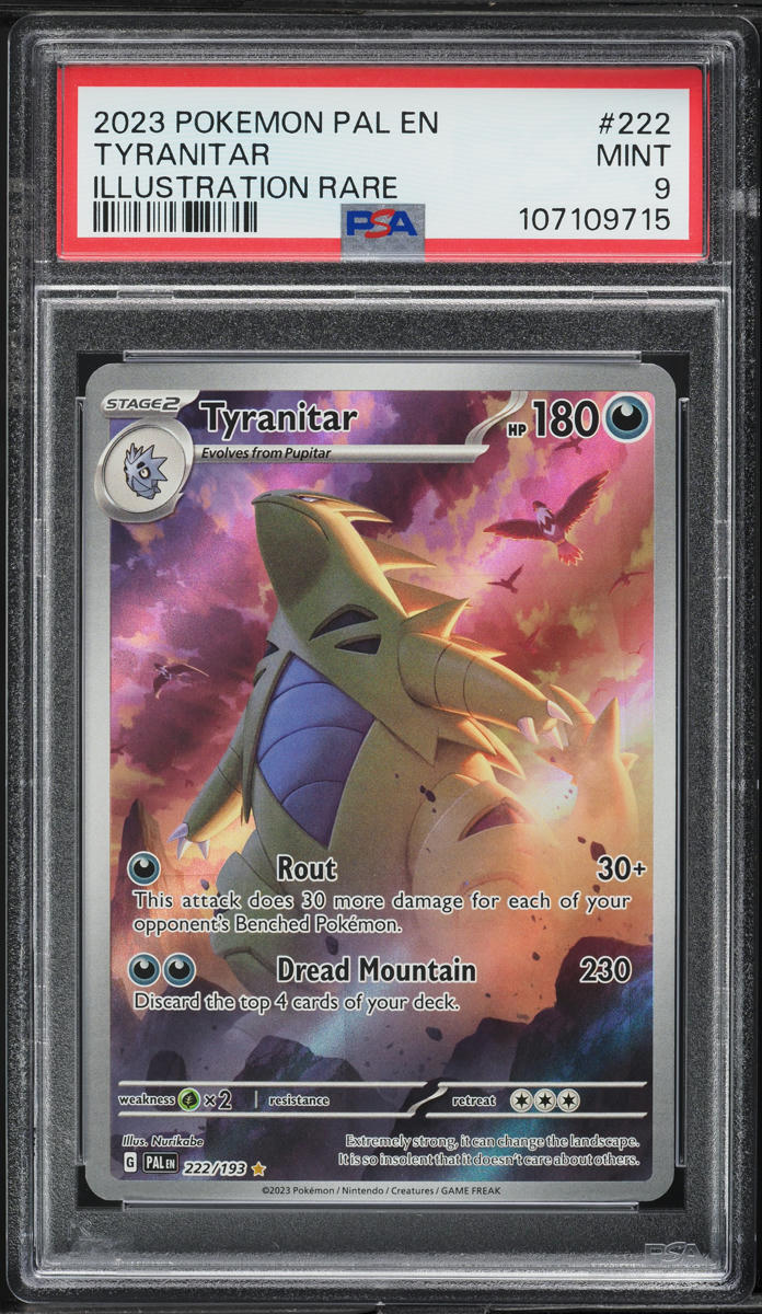 2023 Pokemon Scarlet & Violet Paldea Evolved IR Tyranitar #222 PSA 9 MINT