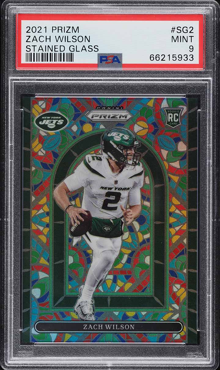2021 Panini Prizm Stained Glass Zach Wilson ROOKIE #SG2 PSA 9 MINT