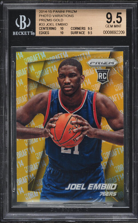 2014 Panini Prizm Variations Silver Joel Embiid ROOKIE #33 BGS 9.5