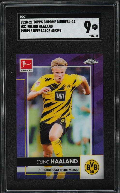 2020 Topps Merlin Chrome UEFA Aqua Speckle Refractor Erling