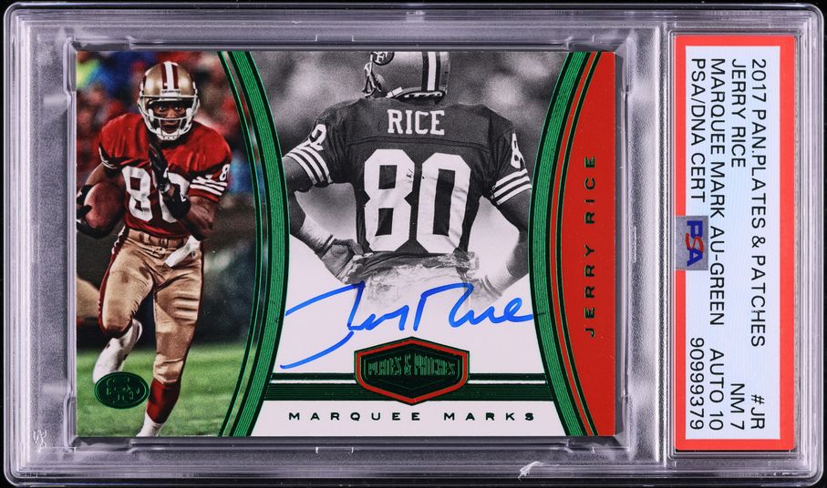 1996 Playoff Contenders Leather Jerry Rice #57 SGC 9.5 MINT+ on