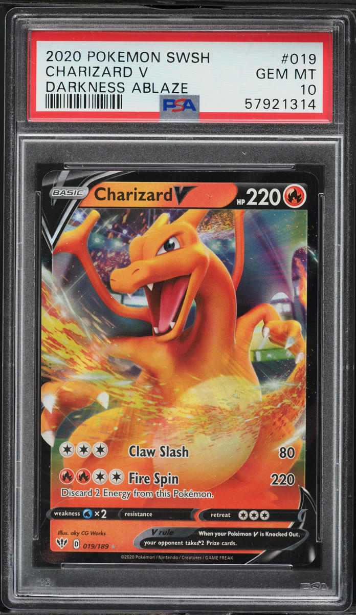 2020 Pokemon Sword & Shield Darkness Ablaze Holo Charizard V #19 PSA 10 GEM MINT