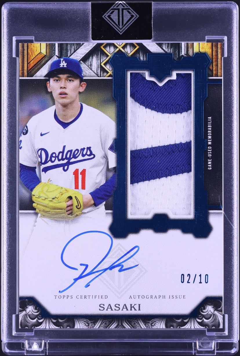2025 Topps Transcendent Showcase Blue Roki Sasaki ROOKIE PATCH AUTO /10 #RSPA-RS