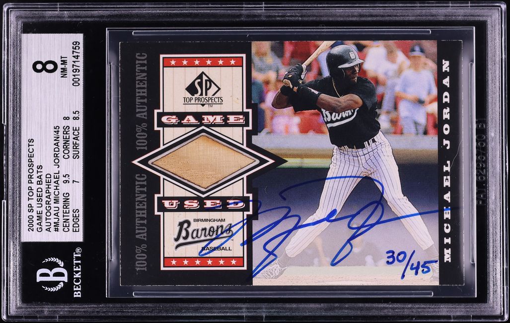 2000 SP Top Prospects Michael Jordan RELIC AUTO /45 #A-MJ BGS 8 NM-MT