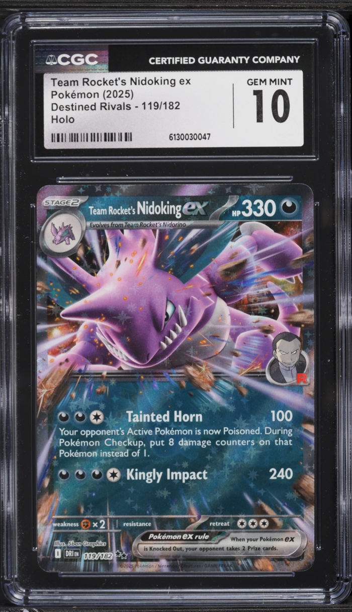 2025 Pokemon SV Destined Rivals Holo Team Rocket's Nidoking EX #119 CGC 10 GEM MINT