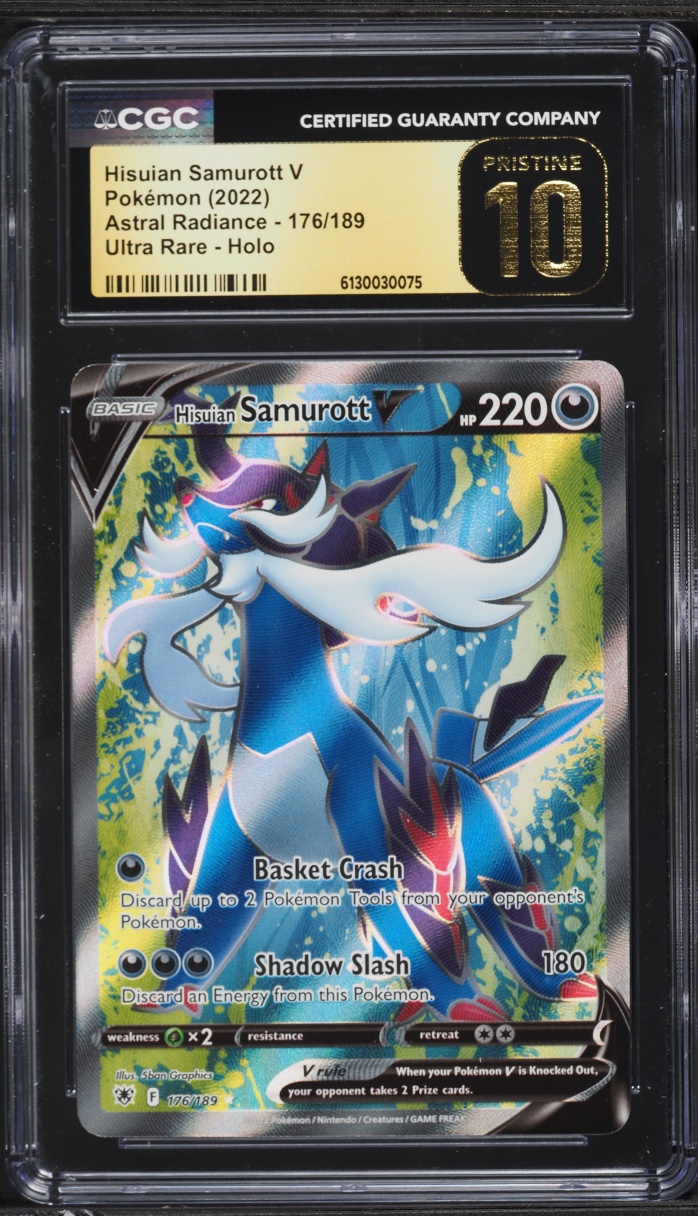 2022 Pokemon Sword & Shield Astral Radiance Full Art Hisuian Samurott V #176 CGC 10 PRISTINE