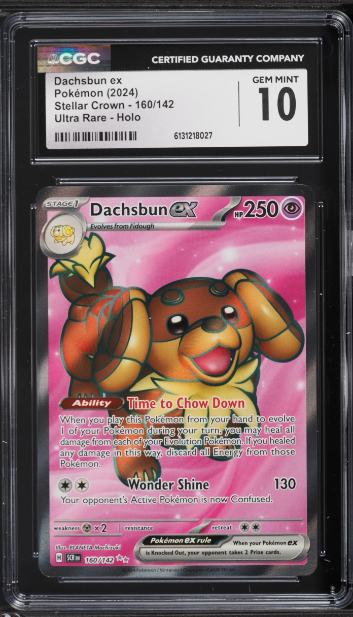 2024 Pokemon Scarlet & Violet Stellar Crown Full Art Dachsbun ex #160 CGC 10 GEM MINT