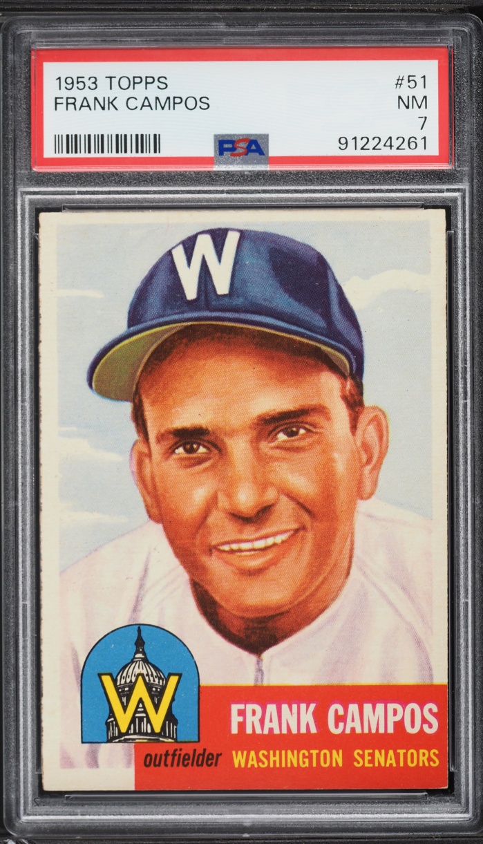 1953 Topps Frank Campos #51 PSA 7 NRMT