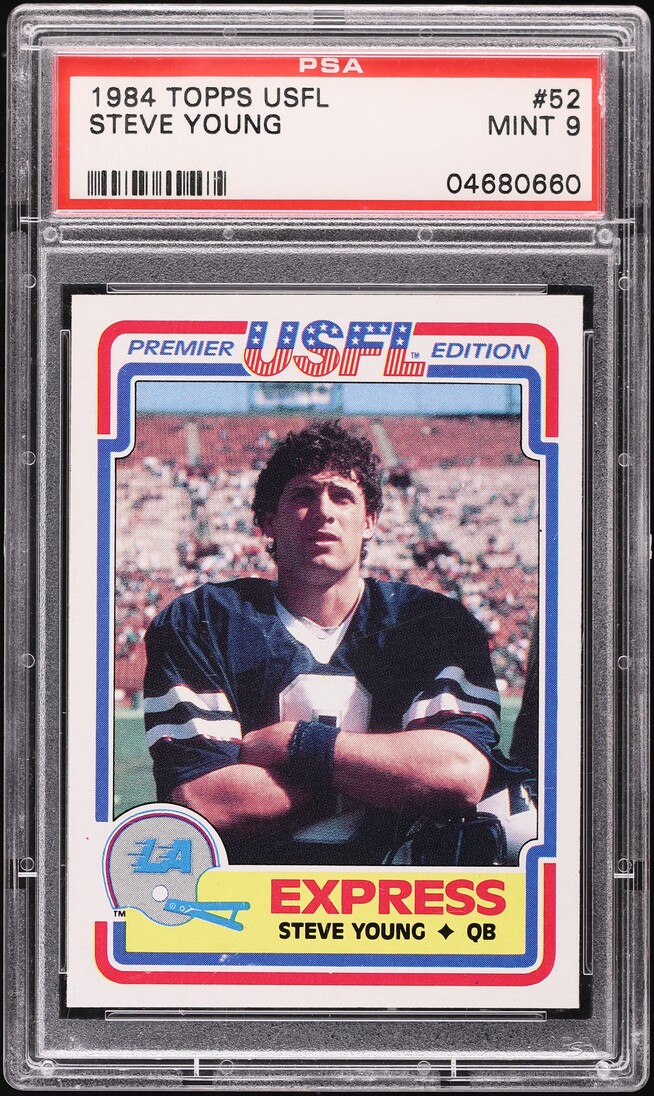 1984 Topps USFL Football Steve Young ROOKIE #52 PSA 9 MINT