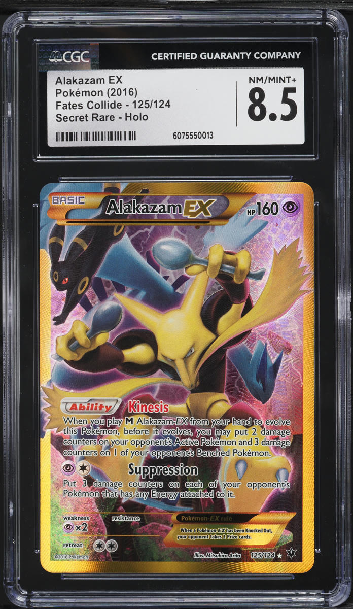 2016 Pokemon XY Fates Collide Full Art Alakazam EX #125 CGC 8.5 NM-MT+