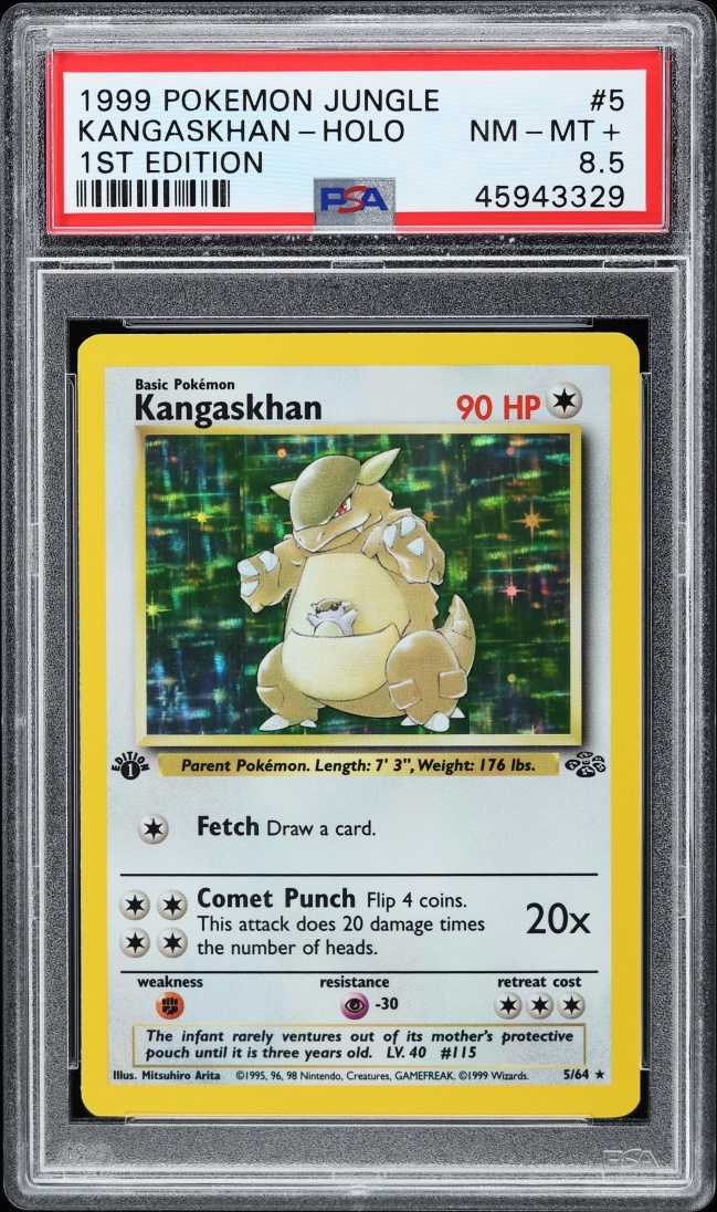 1999 Pokemon Jungle 1st Edition Holo Kangaskhan #5 PSA 8.5 NM-MT+