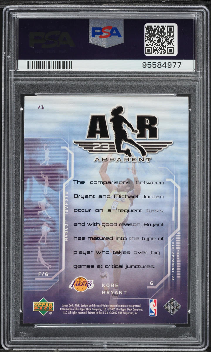 2002 Upper Deck MVP Air Apparent Kobe Bryant #A1 PSA 8 NM-MT