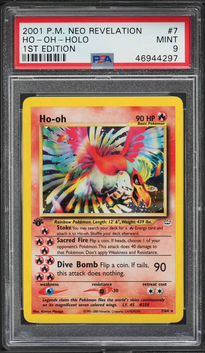 2001 Pokemon Neo Revelation 1st Edition Holo Ho-Oh #7 PSA 9 MINT