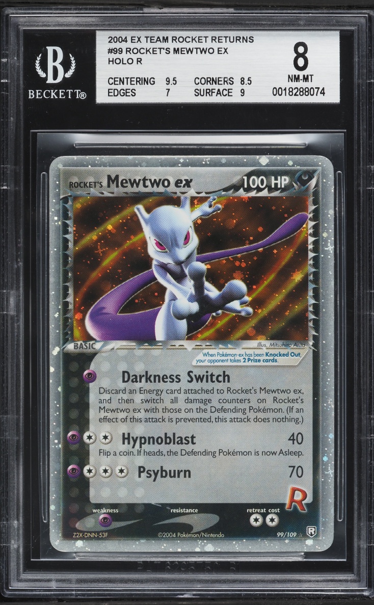 2004 Pokemon EX Team Rocket Returns Holo Rocket's Mewtwo EX #99 BGS 8 NM-MT