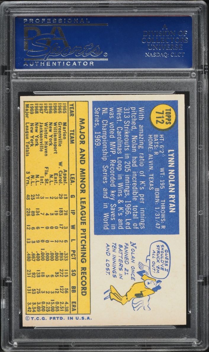 1970 Topps Nolan Ryan #712 PSA 8 NM-MT