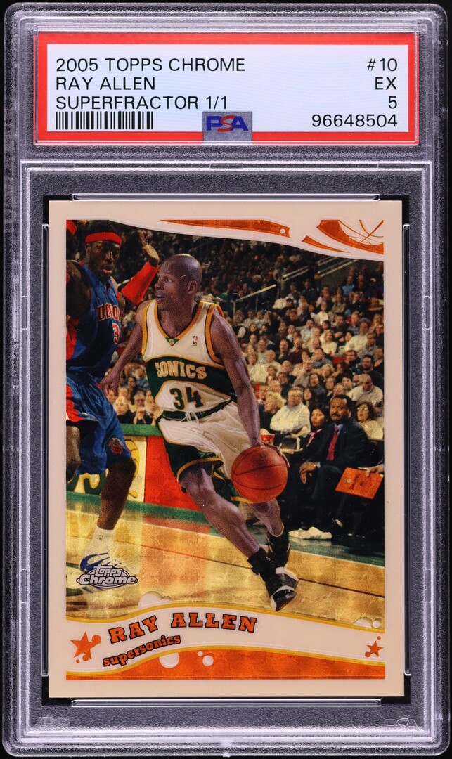 2005 Topps Chrome Superfractor Ray Allen 1/1 #10 PSA 5 EX