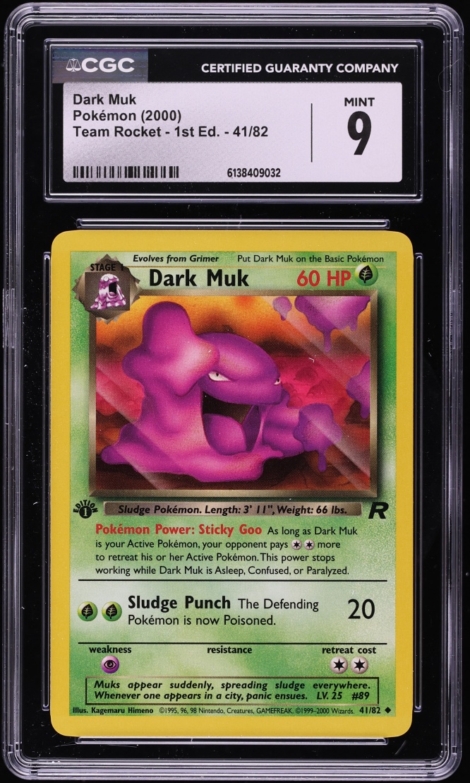 2000 Pokemon Team Rocket 1st Edition Dark Muk #41 CGC 9 MINT