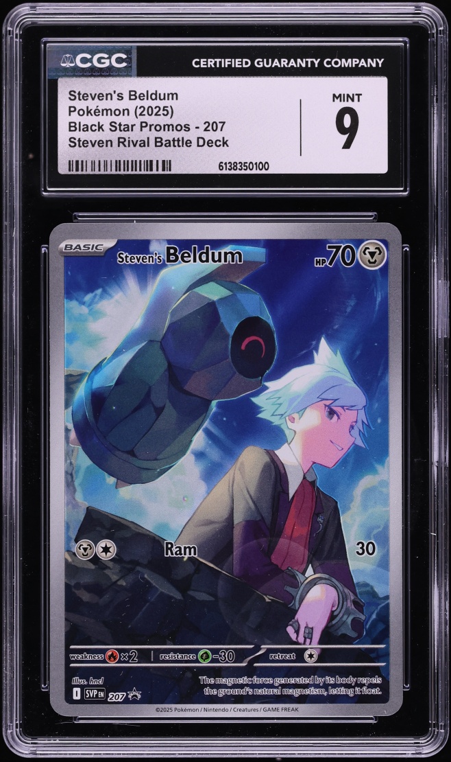 2025 Pokemon SV Promo Steven Rival Battle Deck Full Art Steven's Beldum #207 CGC 9 MINT