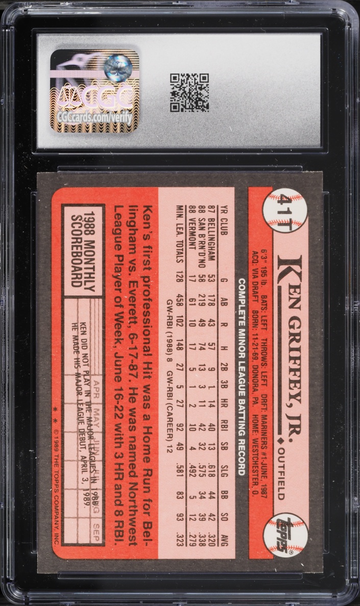 1989 Topps Traded Tiffany Ken Griffey Jr. ROOKIE #41T CGC 9.5 MINT+