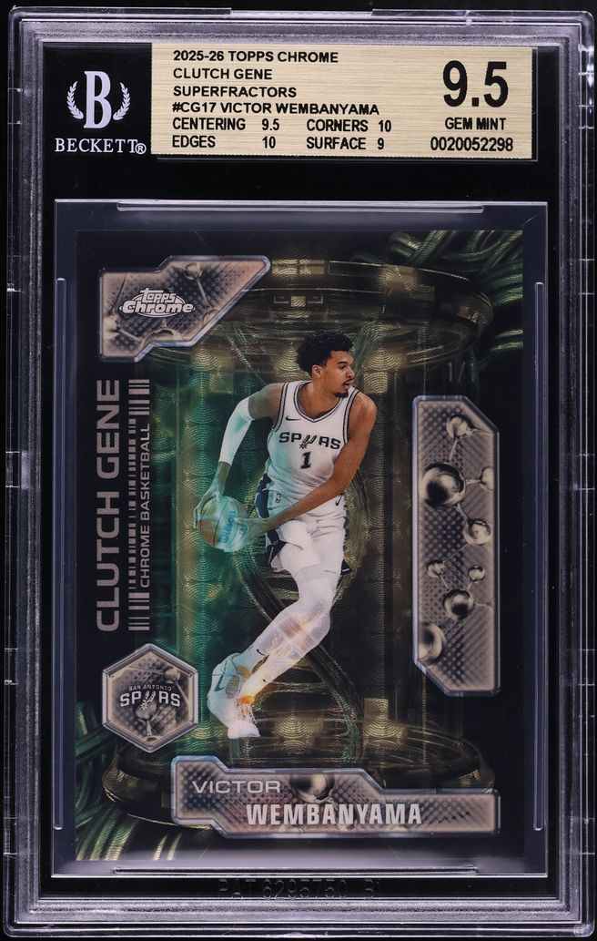 2025 Topps Chrome Clutch Gene Superfractor Victor Wembanyama 1/1 #CG17 BGS 9.5 GEM MINT