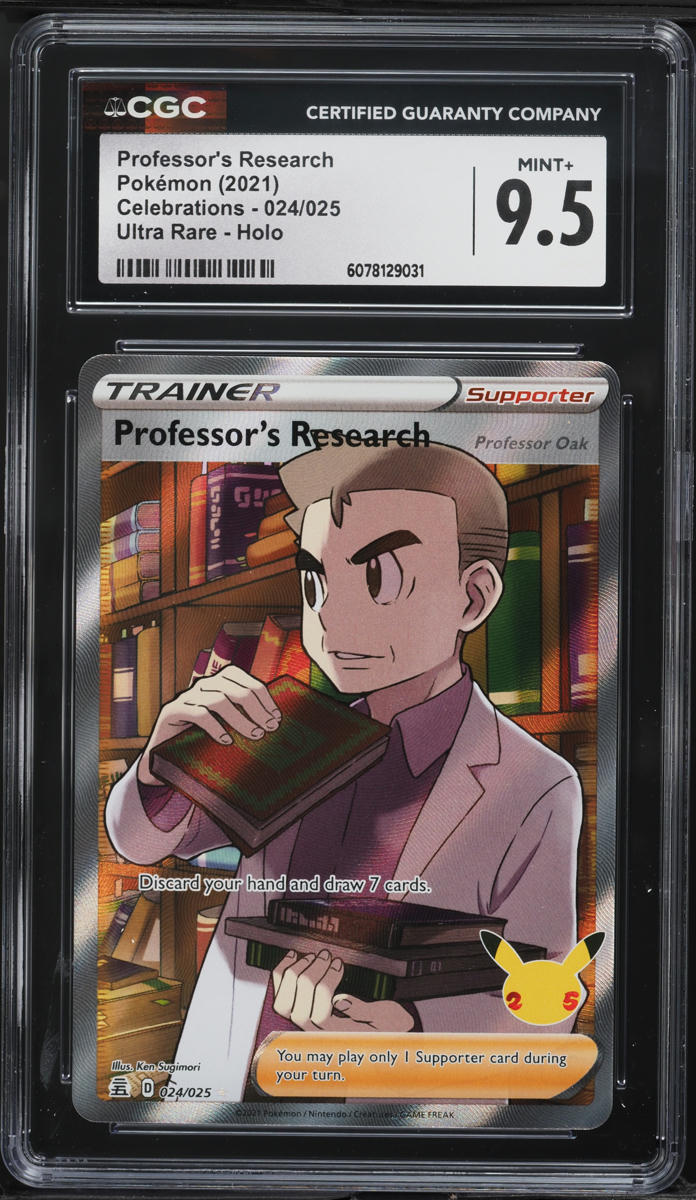 2021 Pokemon SWSH Celebrations Full Art Professor's Research #24 CGC 9.5 MINT+