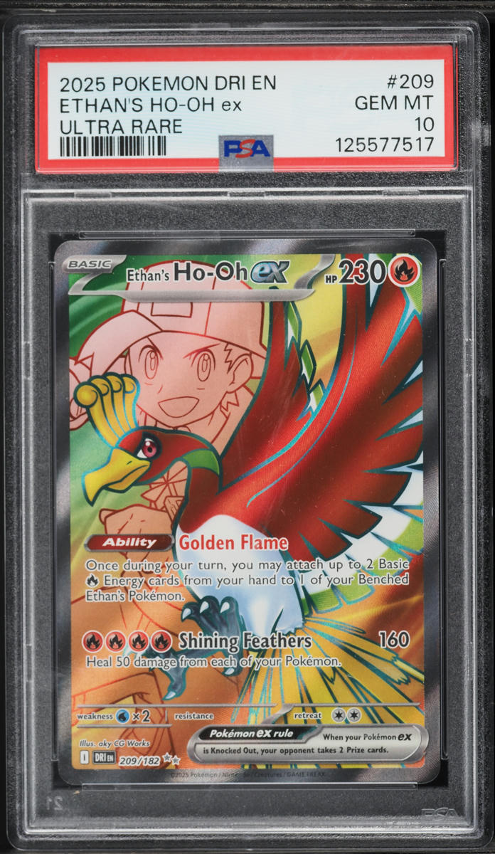 2025 Pokemon Scarlet & Violet Destined Rivals Full Art Ethan's Ho-Oh EX #209 PSA 10 GEM MINT