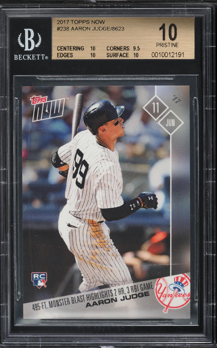 2017 Topps Now Aaron Judge ROOKIE #238 BGS 10 PRISTINE
