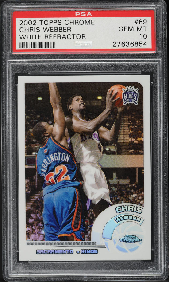2002 Topps Chrome White Refractor Chris Webber /249 #69 PSA 10 GEM MINT